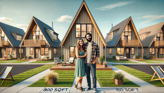 A couple welcomes you to their affordable A frame home perfect for those taking their first step into the housing market.